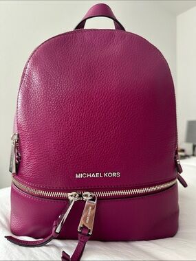 Michael Kors Fuchsia Pebbled Leather Mini Backpack